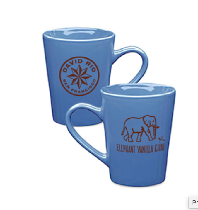 David Rio Elephant Vanilla Mug - Blue